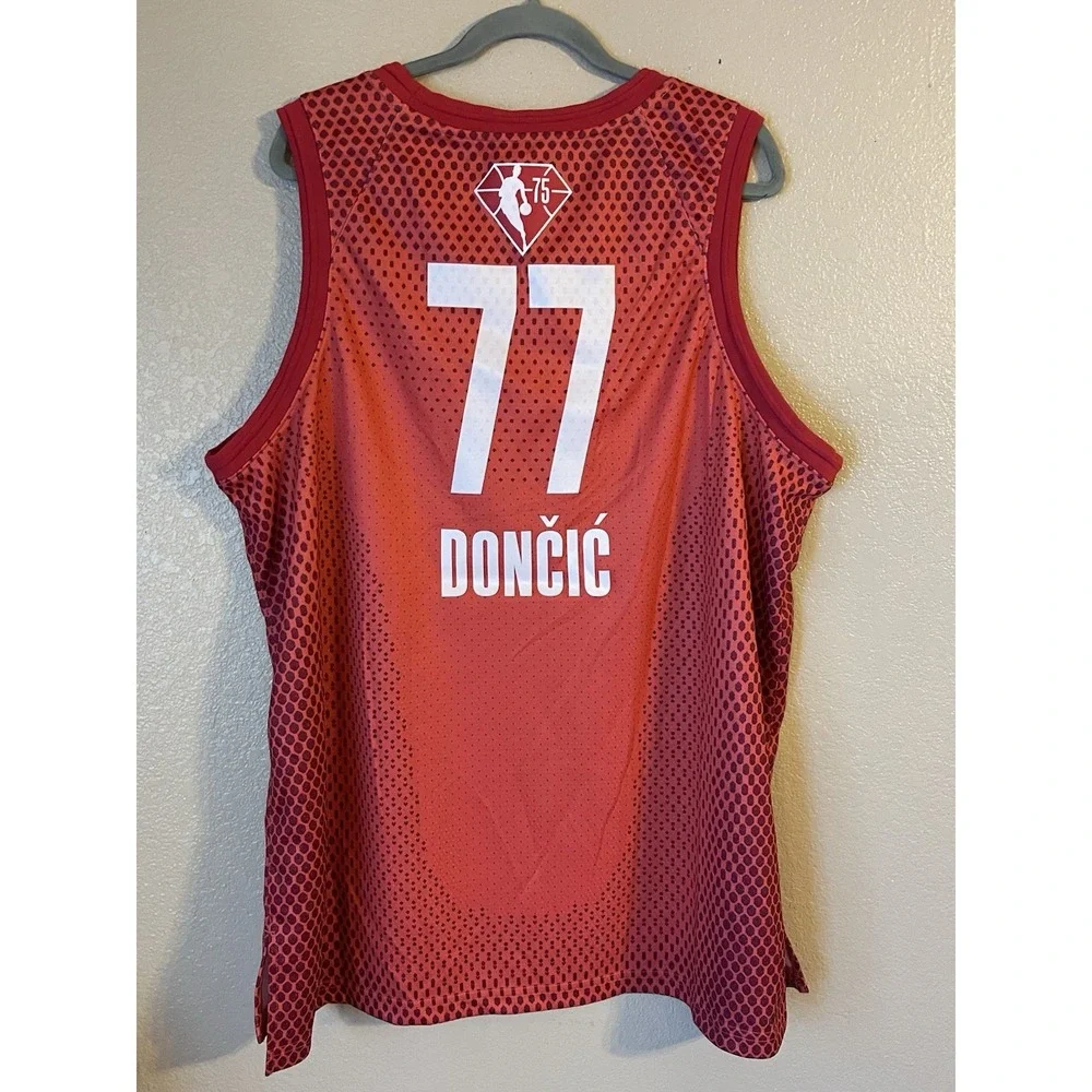Men's 56 NBA All Star‎ Edition Luka Dončić Jordan 75th Anniversary Jersey Red